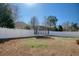 Fenced backyard with a trampoline and green grass at 568 Canborough Lane, Murrells Inlet, SC 29576