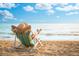 Relaxing beach scene featuring a lounge chair, ocean view, and clear blue sky at 676 Lafayette Park Dr., Little River, SC 29566