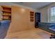 Office space with hardwood floors, built-in shelves, and a hidden Murphy bed at 676 Lafayette Park Dr., Little River, SC 29566