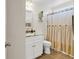Bathroom featuring a spacious vanity, toilet, and shower with a curtain at 982 Bonita Loop, Myrtle Beach, SC 29588