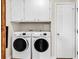 Convenient laundry room with washer, dryer, storage cabinets and a door at 982 Bonita Loop, Myrtle Beach, SC 29588