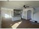 View of the living and kitchen area with an eat-in island and modern finishes at 1064 Jase Dr., Longs, SC 29568