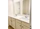 Bathroom with double sinks, framed mirrors, white cabinetry, and modern chrome fixtures at 162 Mountain Ash Ln., Myrtle Beach, SC 29579