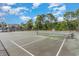 Enjoy a game of tennis on the community courts, surrounded by lush trees at 1881 Colony Dr. # 8-S, Surfside Beach, SC 29575