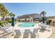 A beautiful pool on a sunny day with nice chairs and umbrellas at 2241 Waterview Dr. # 224, North Myrtle Beach, SC 29582