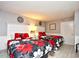 Bedroom featuring two beds, decorative lamps, and floral patterned bedding at 2401 S Ocean Blvd. # 859, Myrtle Beach, SC 29577