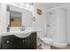 Updated bathroom featuring a shower and modern vanity with sink at 2560 Wise Rd., Conway, SC 29526