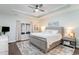 Comfortable main bedroom featuring a ceiling fan and tray ceilings at 3074 Viceroy Loop, Little River, SC 29566