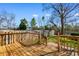 Enjoy outdoor living on this wood back deck with backyard views and a wood fence at 3816 James Pl., Little River, SC 29566