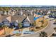 Aerial shot of an end unit home with a two-car garage in a well maintained neighborhood at 5027 Prato Loop, Myrtle Beach, SC 29579