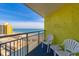 Relaxing balcony featuring ocean views, with seating, providing an ideal space for enjoying the coastal scenery at 6804 N Ocean Blvd. # 1211, Myrtle Beach, SC 29572