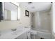 This bathroom features a single sink vanity with a shower and tub combination at 7601 N Ocean Blvd. # 4-D, Myrtle Beach, SC 29572