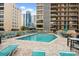 Outdoor pool with plenty of lounge seating at the Ocean View Towers at 7601 N Ocean Blvd. # 4-D, Myrtle Beach, SC 29572