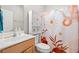 Functional bathroom with a vanity, toilet, and a decorative shower curtain, ideal for everyday use at 825 Payne Ct., Conway, SC 29526