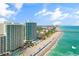 Aerial view of a beach resort showcasing the ocean, beach, and nearby attractions at 107 S Ocean Blvd. # 1002, Myrtle Beach, SC 29577