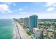 Aerial view of oceanfront resort showcasing the building's beach access and resort amenities at 107 S Ocean Blvd. # 1002, Myrtle Beach, SC 29577