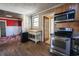 Kitchen with stainless steel appliances and wooden cabinets at 1841 Jasper St., Georgetown, SC 29440