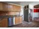 Kitchen with stainless steel appliances and wooden cabinets at 1841 Jasper St., Georgetown, SC 29440