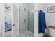 Modern bathroom featuring a glass-enclosed shower and adjacent bedroom, creating a seamless transition at 2306 Seaseeker Ln., Myrtle Beach, SC 29577
