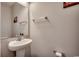 Bathroom with pedestal sink and towel rack at 269 Leste Rd., Myrtle Beach, SC 29588