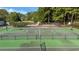 Aerial shot of the community basketball court featuring green surface, white lines, and black chain link fence at 4746 Harvest Dr., Myrtle Beach, SC 29579