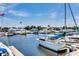 View of the local marina with many boats in the harbor on a sunny day with blue skies at 5750 Oyster Catcher Dr. # 522, North Myrtle Beach, SC 29582