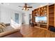 Cozy living room with hardwood floors and a built-in entertainment center at 607 18Th Ave. S, North Myrtle Beach, SC 29582