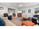 Cozy living room with a ceiling fan and view into the den at 609 23Rd Ave. N, North Myrtle Beach, SC 29582