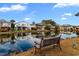 Scenic view of waterfront homes reflecting on the calm water from a bench on the bank at 609 23Rd Ave. N, North Myrtle Beach, SC 29582