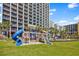 The resort has a playground with a slide, providing children a fun and safe play area at 6804 N Ocean Blvd. # 533, Myrtle Beach, SC 29572