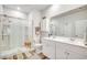 Clean bathroom featuring double sinks and a glass enclosed shower at 694 Harrison Mill St., Myrtle Beach, SC 29579