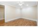 Bright bedroom has wood-look flooring and a ceiling fan at 8533 Cedar Trace Dr., Myrtle Beach, SC 29588