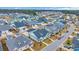 Panoramic aerial shot of a residential neighborhood community with lake views at 1016 Longwood Bluffs Circle, Murrells Inlet, SC 29576