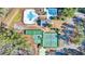 Enjoy an aerial view of the community pool, tennis courts, playground, and clubhouse at 1016 Longwood Bluffs Circle, Murrells Inlet, SC 29576