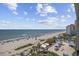 Breathtaking aerial view of the pristine beach, inviting waves, and endless sunshine from your vacation rental at 1105 S Ocean Blvd. # 706, Myrtle Beach, SC 29577