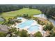 Aerial view of a resort style pool and surrounding amenities at 1109 Wigeon Dr., Conway, SC 29526