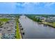 Intracoastal waterway aerial view showcasing condos with boat docks and serene surroundings at 218 Landing Rd. # G, North Myrtle Beach, SC 29582