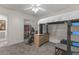 Bedroom featuring a loft bed, ceiling fan and carpet at 218 Landing Rd. # G, North Myrtle Beach, SC 29582