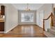 Dining room features hardwood floors, a large bay window and staircase access at 268 Wraggs Ferry Rd., Georgetown, SC 29440