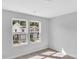 Bedroom with carpeted floor and view of the neighboring homes outside of the two windows at 319 Sandridgebury Dr. # 71, Little River, SC 29566