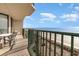 Enjoy ocean views from this spacious balcony with seating area at 4505 South Ocean Blvd. # 8-D, North Myrtle Beach, SC 29582