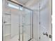 Modern walk-in shower with glass doors and white shower insert at 491 Wagner Cir., Conway, SC 29526