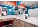 Vibrant bathroom featuring dual-tone walls, a spacious vanity, and bright, natural lighting at 611 Woodmoor Dr. # 301, Murrells Inlet, SC 29576