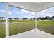 Covered back porch with view of the pond and green lawn at 620 Mccorkle Place, Conway, SC 29526
