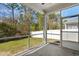 Screened-in patio, showcasing outdoor living with views of the green backyard at 1108 Inlet View Dr., North Myrtle Beach, SC 29582