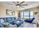 Cozy living room boasts abundant natural light and stylish décor at 1417 S Ocean Blvd. # 202, Surfside Beach, SC 29575