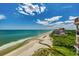 Breathtaking aerial view of the coastline, beach, and oceanfront condominiums at 1585 Brookgreen Dr., Myrtle Beach, SC 29577