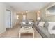 Upstairs living area featuring comfortable gray sofas, neutral walls, and ample natural light at 160 Ocean Commons Dr., Surfside Beach, SC 29575