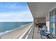 Stunning balcony overlooking the beach, with seating and ocean views at 1625 S Ocean Blvd. # 1810, North Myrtle Beach, SC 29582