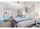 Bright bedroom with a vaulted ceiling, unique decor, and comfortable furnishings at 1891 Colony Dr. # 15-G, Surfside Beach, SC 29575